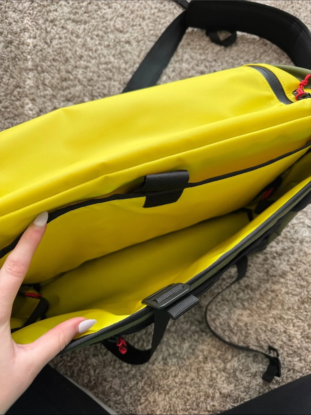 Topo Designs Olive Green Messenger/Computer Bag with Adjustable Strap